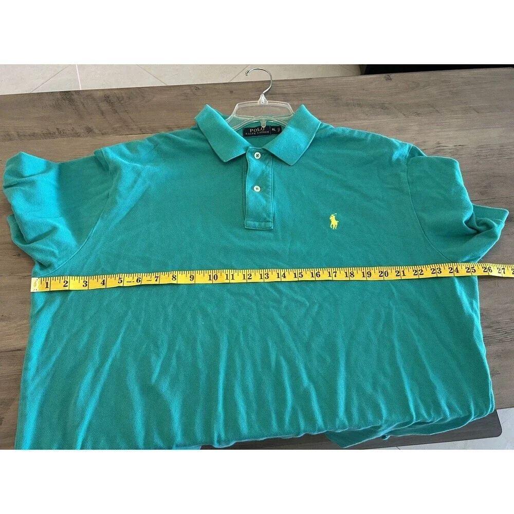 Polo Ralph Lauren Shirt Men XL Teal Green 100% Cotton Embroider